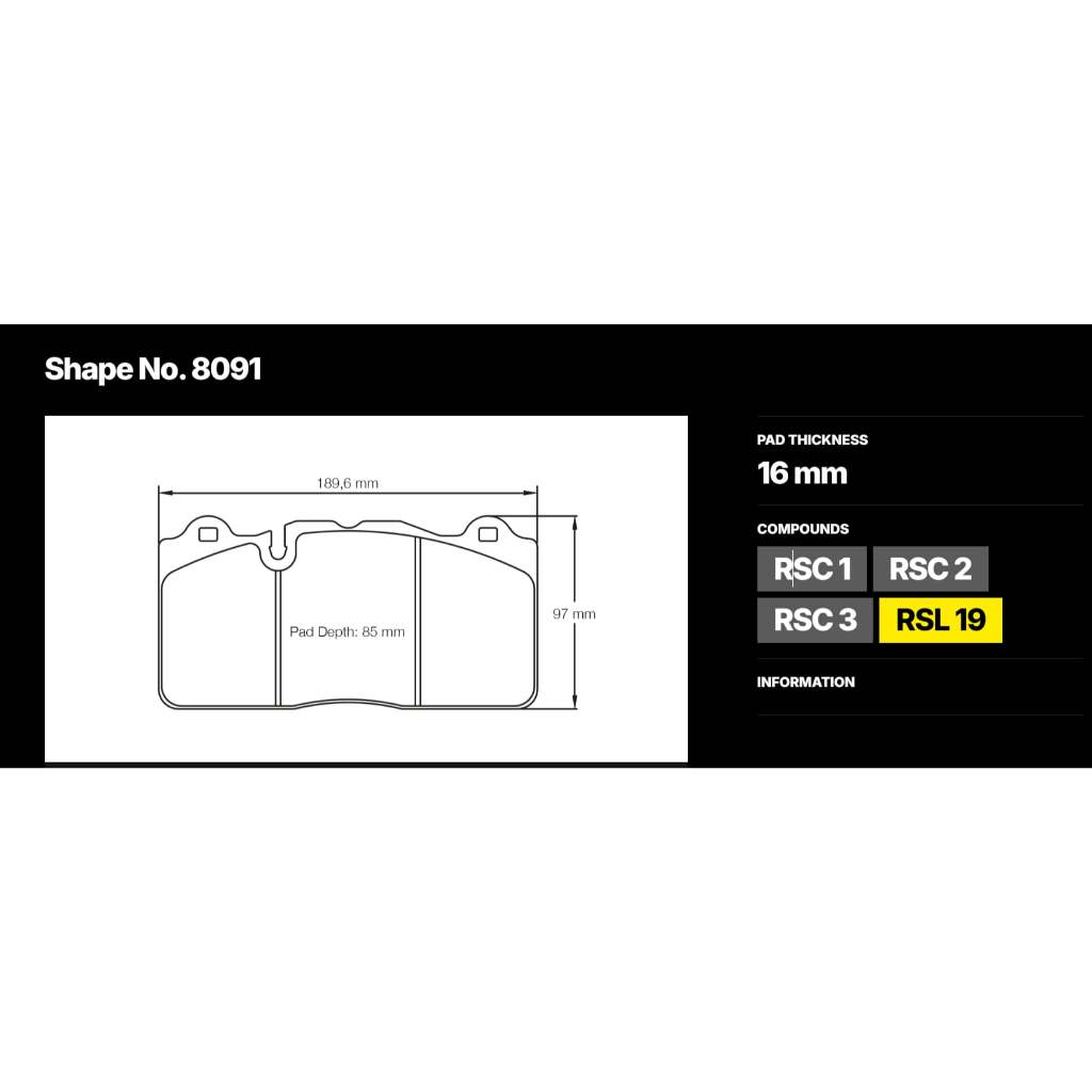 【預定】Pagid Racing RSC1煞車片編號 8091 圖片 2