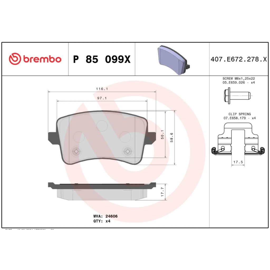 【預定】Brembo Xtra煞車片高階運動版適用於奧迪：A4（B8）、A5、S4 後輪 圖片 3