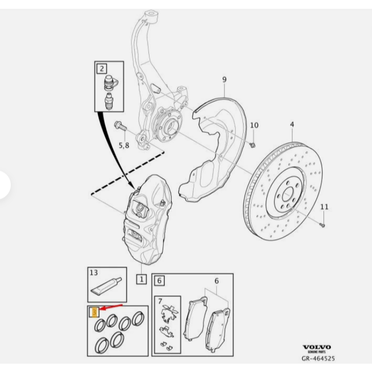 【原廠正品】Volvo XC600 MK2 前煞車卡鉗維修防塵套 圖片 1