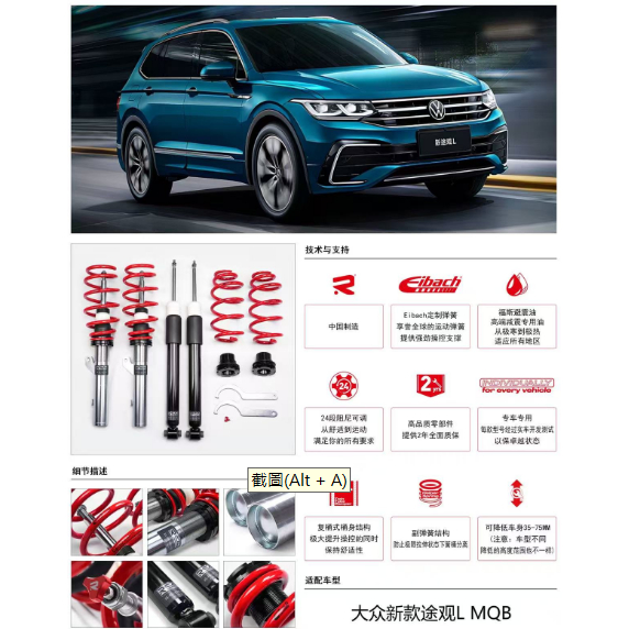 【優惠】RSS原廠公司貨高低軟硬可調套裝避震器適合 福斯 Q3/PASSAT/TIGUAN/Arteon