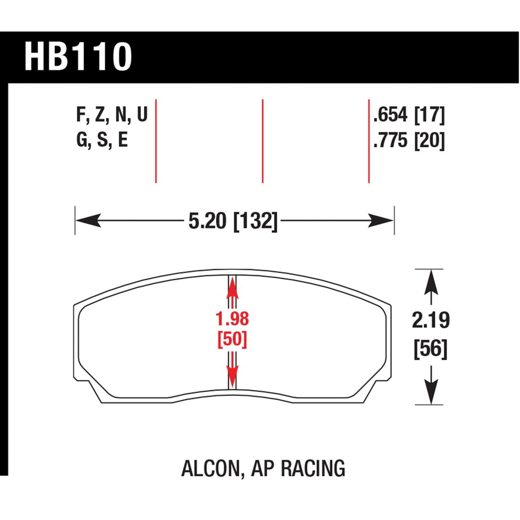 HAWK HPS 5.0 來令片 HB110B.654 AP5200/5000+/9440/9200/9202/9448 圖片 2
